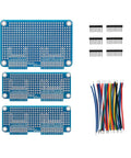 Prototyping Board Kit For Flipper Zero Expansion, Blue Breadboard Set With 1 Large And 2 Small Boards, Includes Matching GPIO Header Pins And Jumper Wires For DIY Hardware Development.