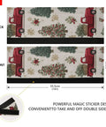 Vintage Snow Christmas Tree Truck Refrigerator Door Handle Covers Set Of 2 Featuring Red Truck Design, 14x5.5 Inches