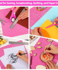 Collage of 45mm Rotary Cutter Kit with Self Healing Cutting Mat and 2 Replacement Blades for Sewing, Quilting, Crafting