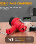 Beast Mode Rechargeable Spotlight with USB-C charging, featuring red color and charging display, IP67 Waterproof Searchlight.