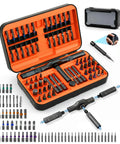66 In 1 Magnetic Ratchet Screwdriver Set With S2 Steel Bits, Pro Grade Tool Kit Featuring open case and various bits