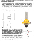 Diagram showing shim adjustment for Yonico 12249 Rail & Stile Router Bit Set with 1/2 inch shank for precise cutting.
