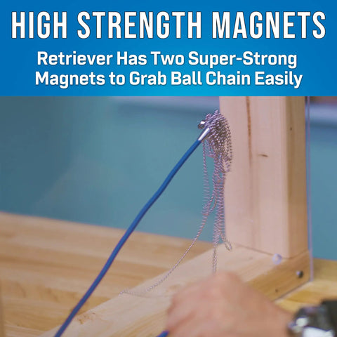 MagneTriever Magnetic Retrieval System Kit With Flexible 24 Inch Retriever, 10 Foot Ball Chain, Three Quarter Inch Stop Ring, MRS RH20 Expandable Retrieval Hook, And Durable Pouch For Easy Debris Retrieval In Tight Spots