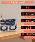 Soldering Practice Kit For Stereo Speaker Build With Bluetooth And FM Receiver Including USB Player displaying five modes