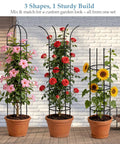 All Metal 6.6Ft Obelisk Trellis 2 Pack For Outdoor Climbing Plants And Indoor Potted Plants Heavy Duty Iron Plant Support