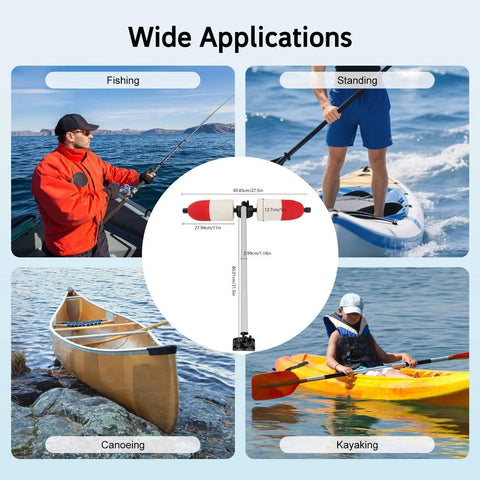 Wide applications of Portable Kayak Stabilizers Kit for Most Kayaks and Canoes with Quick Release Outriggers, Solid HDPE Floats
