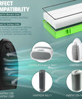 Compatibility chart for AER1 Replacement Filter Kit For Holmes And Bionaire Air Purifiers True HEPA Filter Core Plus Eight Pre Filters Fits HAPF300AH U4R And HAP242NUC with model illustrations.