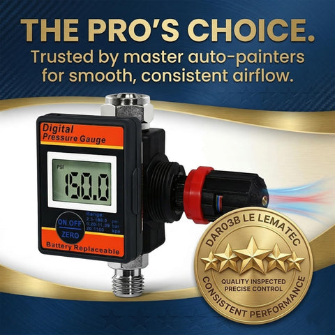 Digital Air Pressure Regulator With Locking Valve For Precise Airflow Up To 160 PSI Inline One Quarter Inch NPT Regulator