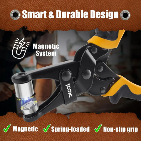 2 In 1 Grommet Tool Kit With Twist Change Heads 12mm And 10mm Magnetic Punching System for canvas, leather, tarps DIY.