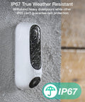 IP67 weatherproof Dual Camera 2K Video Doorbell With 5MP Ultra HD Vision Wide 190 Degree Field Of View on wall in rain