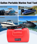Three Gallon Portable Boat Gas Tank 12L Marine Gas Tank With Marine Fuel Line Connector Hose for various watercrafts