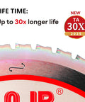 Close-up of a 10 Inch Metal Cutting Circular Saw Blade For Steel And Stainless Steel With Anti Heat Sticking Coating 48 Teeth