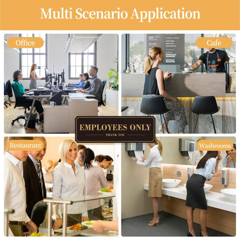 Employees Only Sign for Doors and Walls Two Pack Self Adhering Staff Only Sign 9 by 3 Inches Weather Resistant use in offices