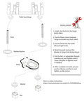 Installation diagram for Elongated Toilet Seat For Adults And Kids With Chromed Metal Hinges White Kid Friendly Safe Toddler Ring