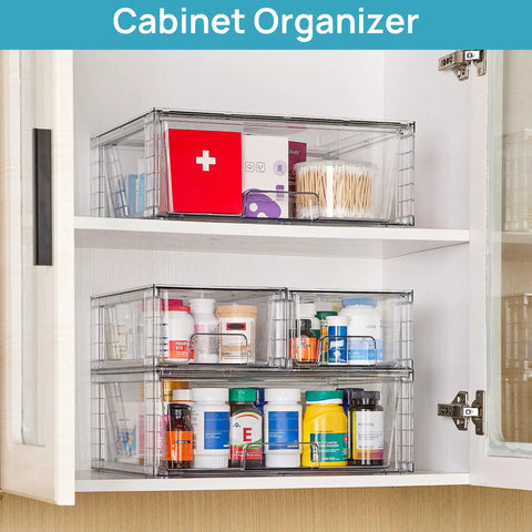 Clear Stackable Acrylic Storage Drawers 3 Pack Wide Organizer Bins A True Game Changer Helps You Sweep Clutter Fast With Slick Grip Grooves That Lock Items Tightly In Place So You Can Enjoy Life With Zero Sloppiness Around The House