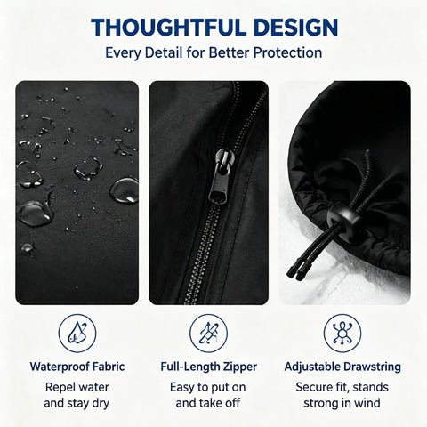 Thoughtful design features of Straight Up Heavy Duty EV Charger Cover With Tough As Nails Oxford Fabric Shield.