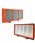 Two Pack 3 In 1 HEPA Air Filter Replacement With Activated Carbon For Holmes And Bionaire Purifiers showing dual filter sides.