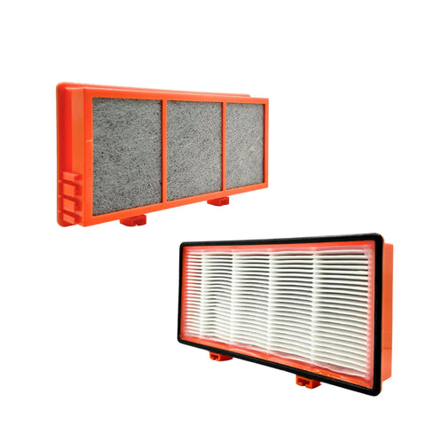 Two Pack 3 In 1 HEPA Air Filter Replacement With Activated Carbon For Holmes And Bionaire Purifiers showing dual filter sides.