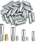 Assortment Of Concrete Anchors 60 Pcs Zinc Plated Carbon Steel Drop In Anchors For Concrete And Drywall Expansion Bolts In Four Sizes
