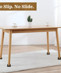 Non Slip Rubber Furniture Caster Cups Three Inch By Three Inch Square Black Floor Protectors under a wooden table on a carpet