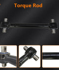 Kenworth Torque Arm Rod With Bushing Replacement For Rear AirGlide Series Suspensions K195-474 F327339 TMR65B 345-919 E-4644 GAFF11773 Beefed Up Heavy Duty Truck Upgrade, black steel rod