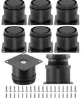 Eight Pack 2 Inch Stainless Steel Furniture Legs With 32 Screws Black Finish for sofas, cabinets, tables.