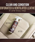 VentRight Perforated Leather Cleaner And Conditioner For Car Seats And Interior Surfaces on beige car seat