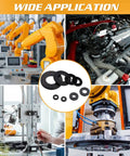 500 Piece Nylon Flat Washer Set Eight Sizes M2 M2.5 M3 M4 M5 M6 M8 M10 Black Sealing Spacer Gasket Ring Washers For Hardware DIYers And Pros On The Job used in various industries.