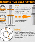 GREPSPUD trailer hub kit, 2 sets, 5x4.5 bolt pattern, #84 tapered spindle with L44649/L68149 bearings.