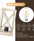 2 Pack Retro Battery Powered Table Lamps Cordless Nightlight Set for Living Room Bedroom Patio Backyard White Finish