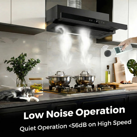 30 Inch Under Cabinet Range Hood With 750 CFM Power, Three Speed Gesture Sensing And Touch Control in modern kitchen