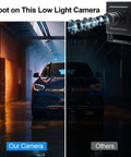 Comparison of image quality in low light using our 1080P 120fps High Speed USB Camera With 12MP Sensor on a car versus another camera.