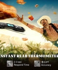 Pro Grade Instant Read Digital Meat Thermometer For Grilling And Cooking, 2-3 Second Temperature Check With 1 Degree Fahrenheit Accuracy, Perfect For Steak, BBQ, Smoking Brisket, Oven, And Slow Cooker. black digital meat thermometer with probe and display, 2-3 sec response