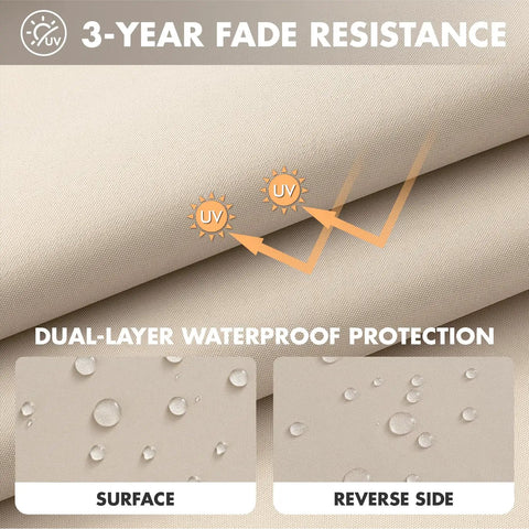 Beige Outdoor Seat Cushion 24 By 24 Inch Waterproof And Fade Resistant with dual-layer waterproof protection and UV resistance