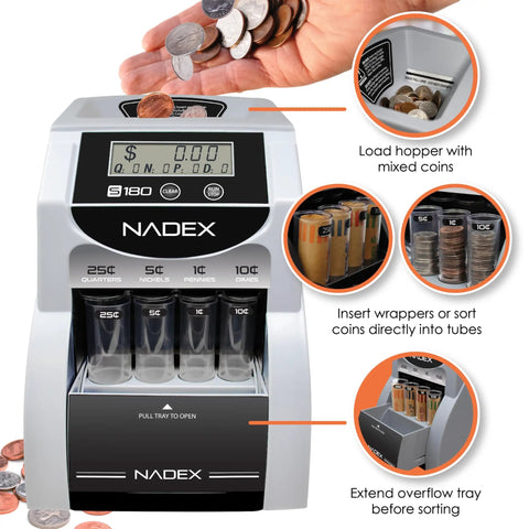 Heavy Duty Automatic Digital Coin Counter Bankroll Wrapper Separates Pennies Dimes Nickels Quarters Smoothly So You Can Count Down The Bucks Without Kidding Today with hopper and LCD display.