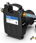 No Sweat Half Horsepower Water Transfer Pump Knocking Out 1320 Gallons Per Hour At 47 Psi With Tough As Nails Brass Fittings for yard use.