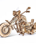 3D Wooden Motorcycle Puzzle Kit for Adults 1 To 8 Scale Buildable Mechanical Model, DIY wood bike with V4 engine