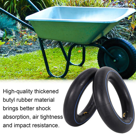 Two Pack Durable Inner Tube For Eight Inch Wheels In 3.25 And 3.00 Width With TR-87 Angled Stem Replacement For Wheelbarrows