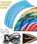 Components of Giant 40 Inch Saucer Tree Swing With Heavy Duty 1680D Oxford Fabric, 700 Lb Weight Capacity, Steel Frame.