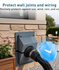 Slick HVAC Line Set Cover Kit For Wall Penetration AC Pipe Sleeves Weather Resistant Insulation Guard Mini Split System Hides Ugly Tubing Clean Cut Look Seamless Gray 2.36 Inch on a stone wall protecting wiring.