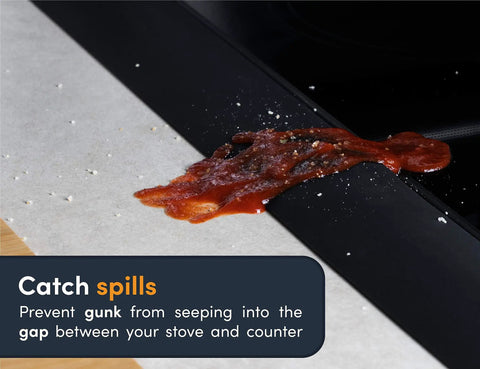 Two Pack Silicone Stove Gap Covers For 25 Inch Gaps Between Stovetop And Counter Heat Resistant Gap Filler And Guard capturing spills