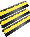 Three Pack Dual Channel Rubber Cable Protector Ramp for Driveways and Floors, Two Channel Cable Cover With Flip Open Top, Heavy Duty 11000lbs Capacity