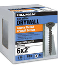 Heavy Duty Drywall Screws 6X2 Inch Coarse Thread Bugle Head Black Zinc Steel Fasteners For Sheetrock And Wood Studs Hella Secure Hold Works Like A Charm 810 Pack Total in packaging.