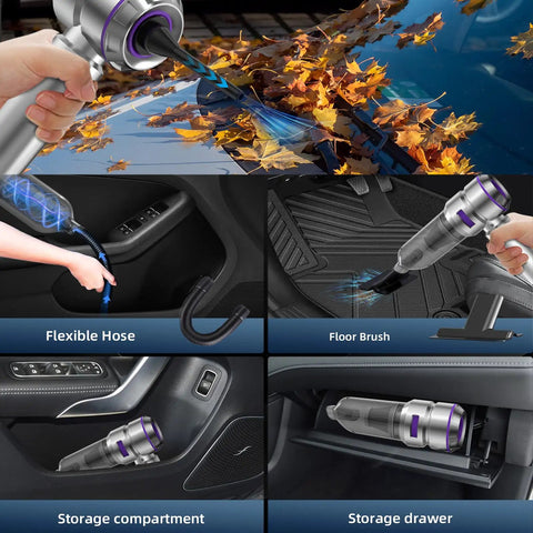 Cordless Car Vacuum Cleaner With 22000 Pa High Power Suction 4 In 1 Multi Function Handheld Vacuum Blower Duster And Pump in use