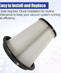 Heavy Duty Cotton HEPA Dust Extractor Filter For Wet And Dry Industrial Vacuums, Compatible With Pullman Ermator S26 S13 S36 F26 And Husqvarna G22, Replaces 590430201 And 200900050, showing pleated design and black edges.