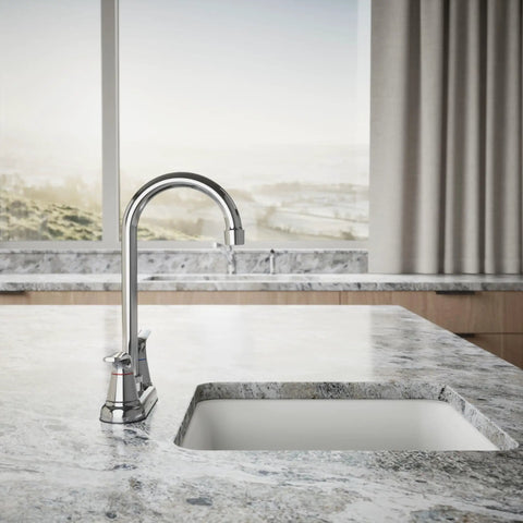 Jolt 2-Handle Bar Faucet Polished Chrome Deck Mounted Widespread 3-Hole Kitchen Sink Faucet With All Metal Construction