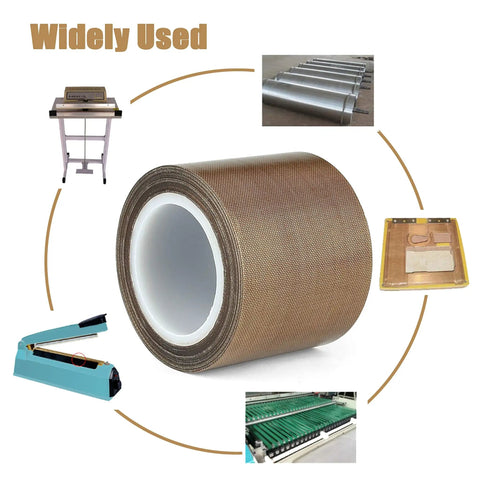 Heavy Duty PTFE Teflon Tape 1 Inch By 30 Feet Fabric Heat Resistant Tape For Vacuum Sealer And Impulse Sealers Up To 500 F