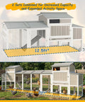 Wooden Chicken Coop On Wheels For Easy Backyard Mobility Large Outdoor Hen House, expanded setup, 25ft² area, in garden