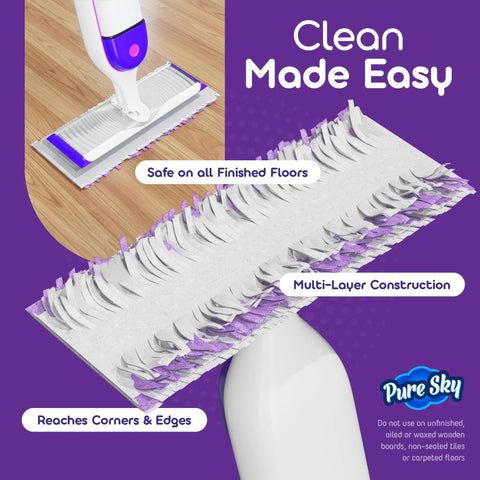 30 Pack Power Mop Refills For PowerMop, Upgraded Full Width Pads With Extra Absorbent Layer, 5X Cleaning Power, Heavy Duty Replacement Pads, Bulk Pack For Home, Office And Crew Cleaning, multi-layer mop pad detail