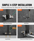Rock Solid Wrought Iron Outdoor Stair Railing With Adjustable Frame For Zero To Five Steps installation steps on concrete floor.